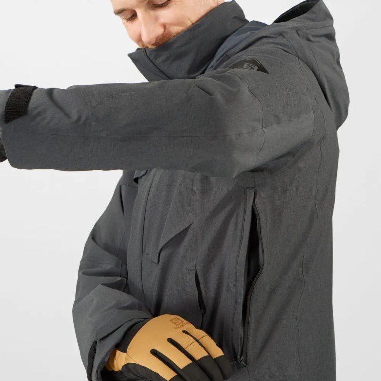 Chaquetas De Esquí Salomon Stance Cargo Insulated Encapuchado Hombre Negros | MX TXKD436
